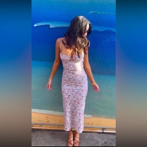 Montce Venecia Floral Petal Long Slip Dress S